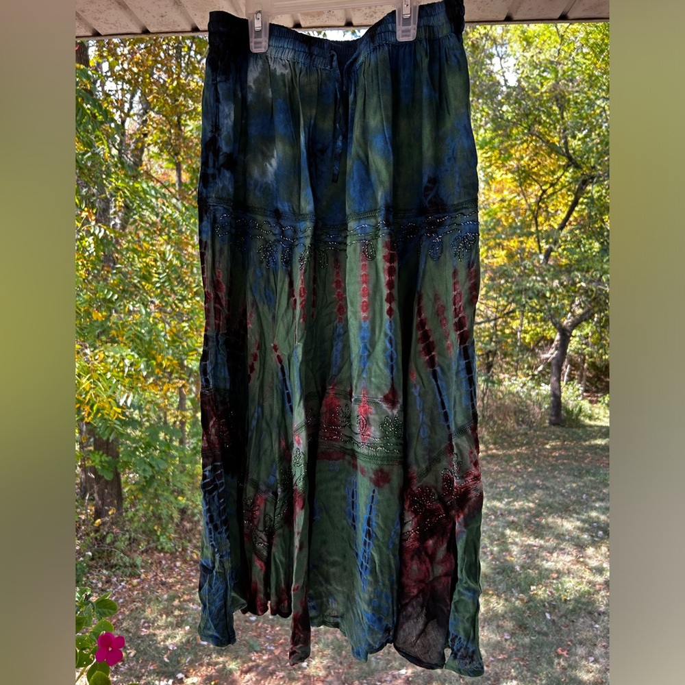 Elegant Multicolor Tie-Dye Skirt